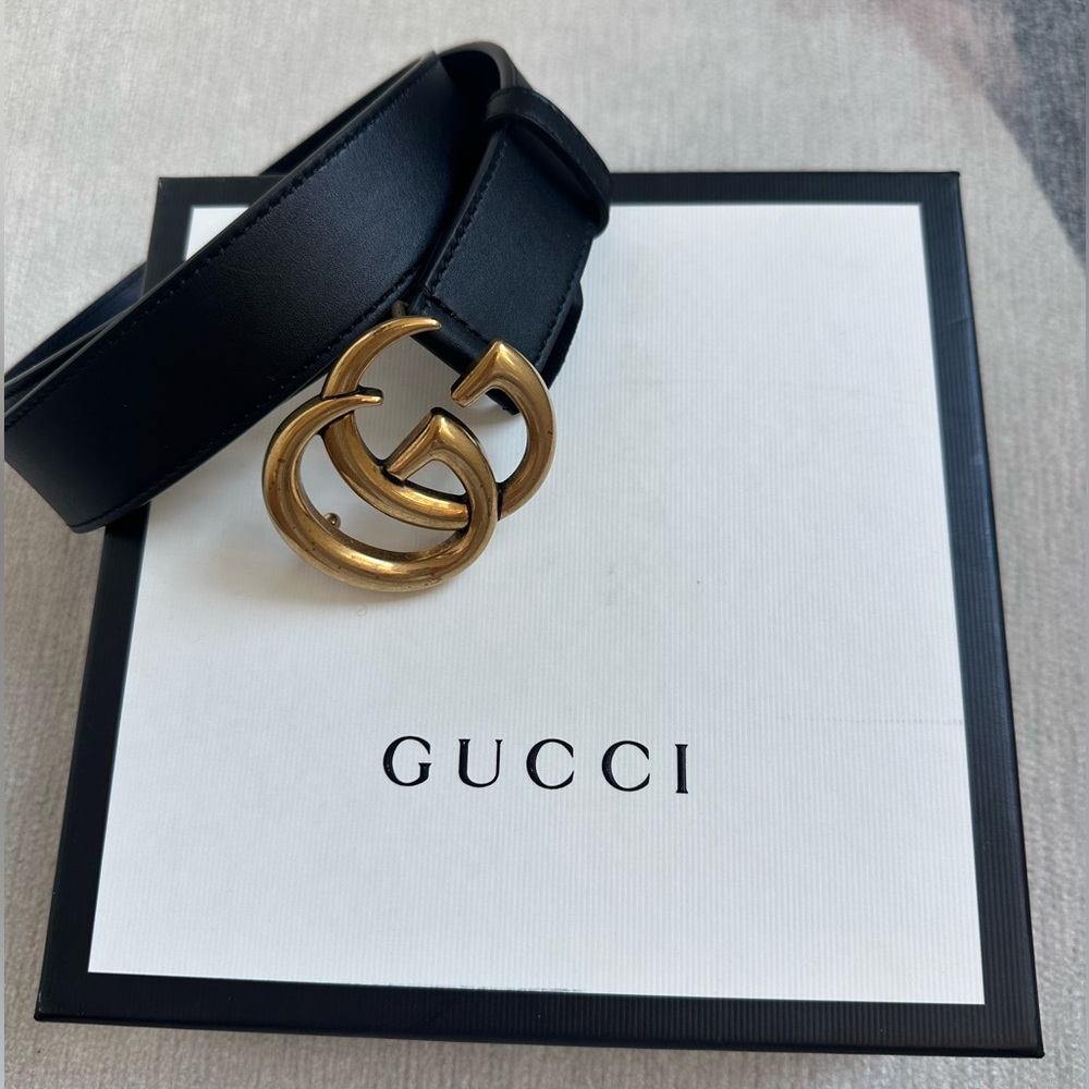 Gucci GG Marmont Thin Belt in Size 80